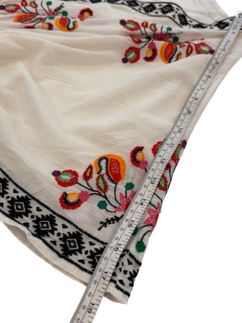 Sundance Cream Embroidered V-Neck Tassel Beach Dress Coverup - Picture 9 of 14